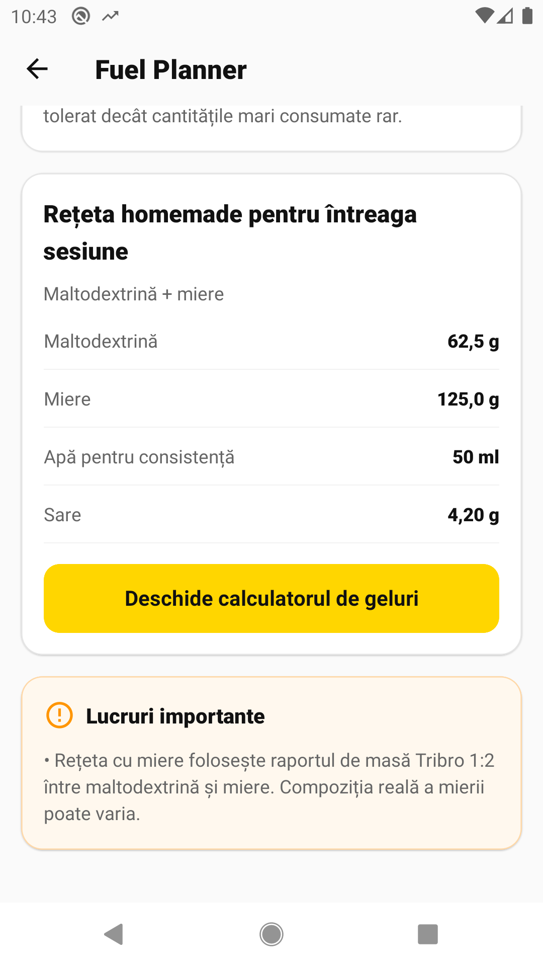 Rezultatul calculatorului Tribro
