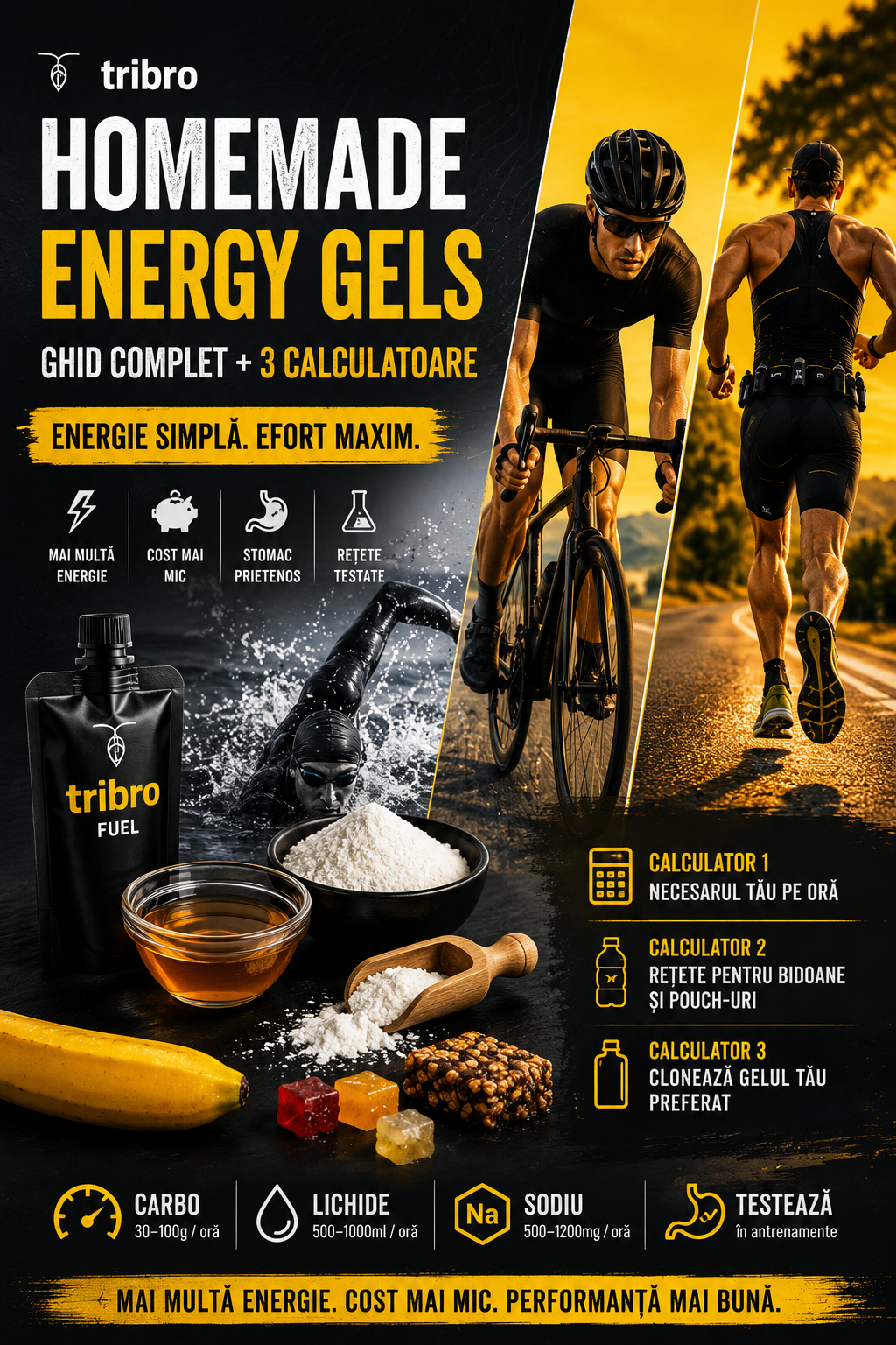 Geluri energizante homemade pentru alergare, ciclism și triatlon